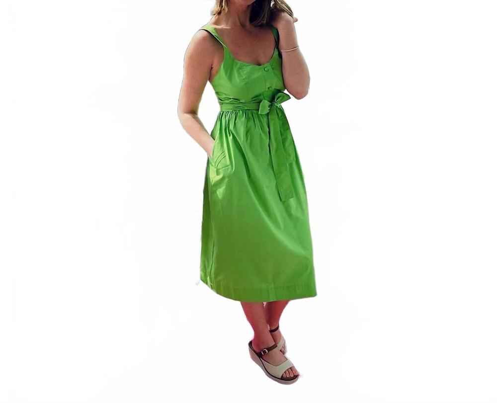 NEW JADE grass bodice sundress midi dress in green